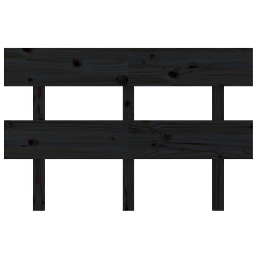 Berkfield Bed Headboard Black 138x3x81 cm Solid Wood Pine 2