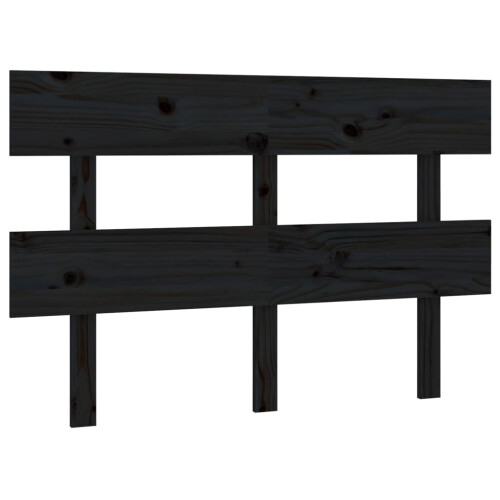 Berkfield Bed Headboard Black 124x3x81 cm Solid Wood Pine 1