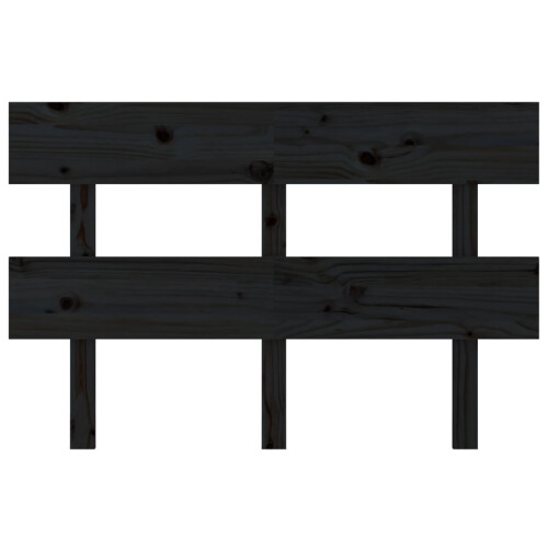 Berkfield Bed Headboard Black 124x3x81 cm Solid Wood Pine 2