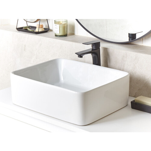 Beliani Countertop Basin TRAVESIA 490 x 380 mm Ceramic White 1