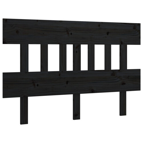 Berkfield Bed Headboard Black 123.5x3x81 cm Solid Wood Pine 1