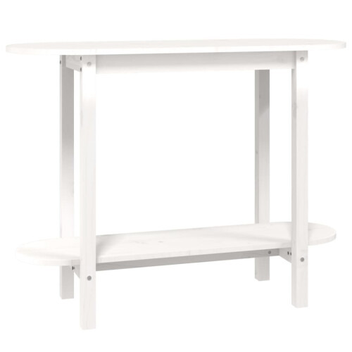 Berkfield Console Table White 110x40x80 cm Solid Wood Pine 1