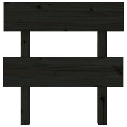 Berkfield Bed Headboard Black 93.5x3x81 cm Solid Wood Pine 2