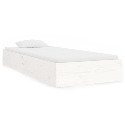 Berkfield Bed Frame without Mattress White Solid Wood 90x190 cm Single Single 1