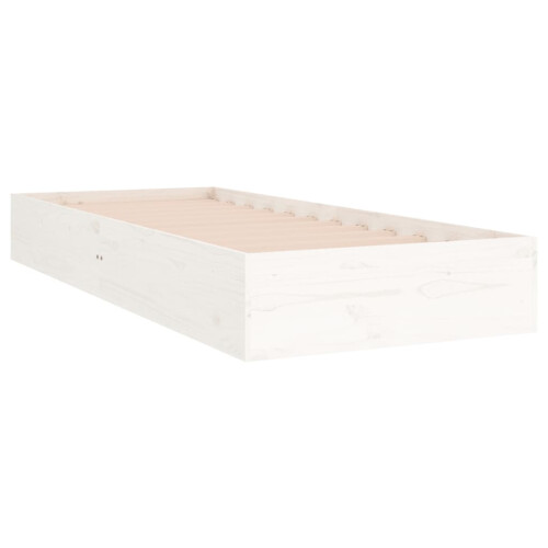 Berkfield Bed Frame without Mattress White Solid Wood 90x190 cm Single Single 2
