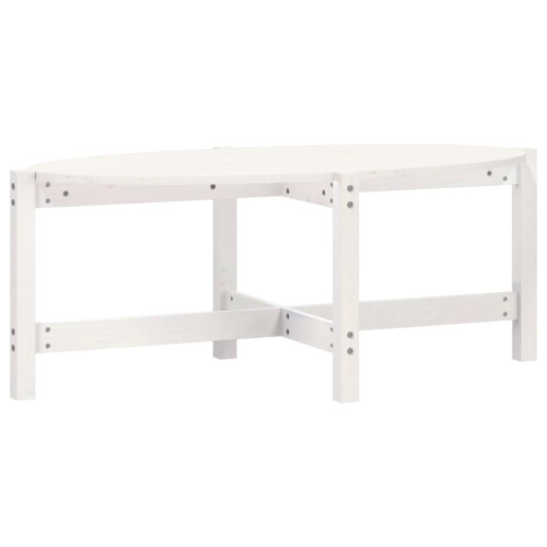 Berkfield Coffee Table White 118x63x45 cm Solid Wood Pine 1