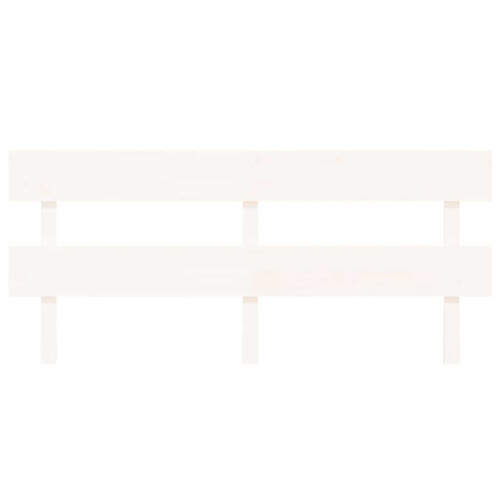 Berkfield Bed Headboard White 204x3x81 cm Solid Wood Pine 2