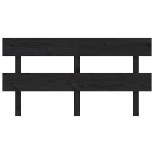 Berkfield Bed Headboard Black 164x3x81 cm Solid Wood Pine 2