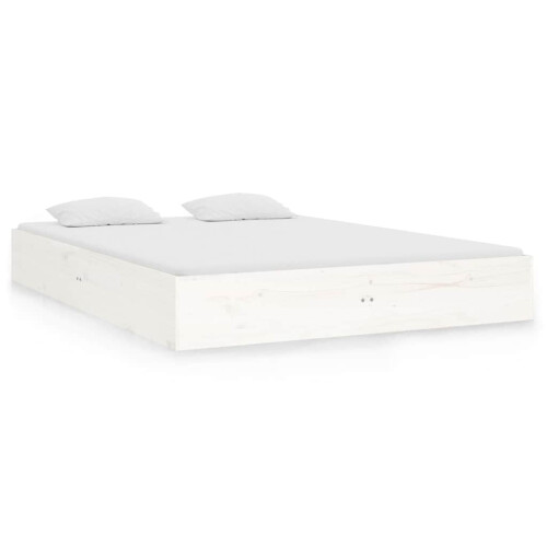 Berkfield Bed Frame without Mattress White Solid Wood 120x190 cm Small Double 1