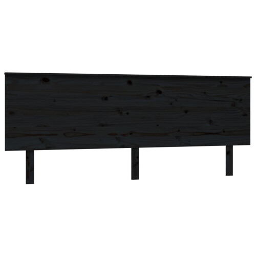 Berkfield Bed Headboard Black 204x6x82.5 cm Solid Wood Pine 1