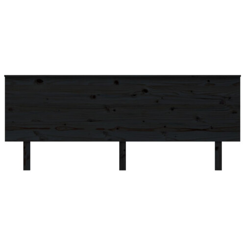 Berkfield Bed Headboard Black 204x6x82.5 cm Solid Wood Pine 2