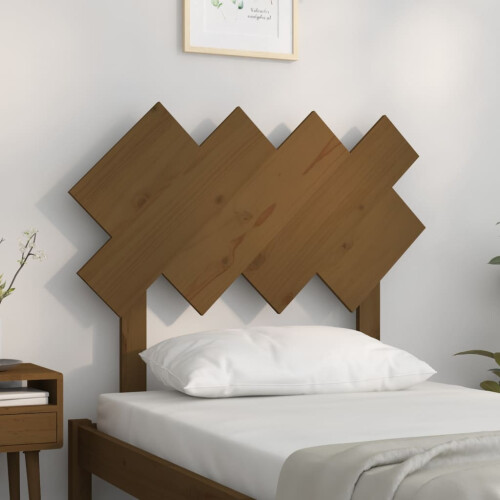 Berkfield Bed Headboard Honey Brown 92x3x81 cm Solid Wood Pine 2