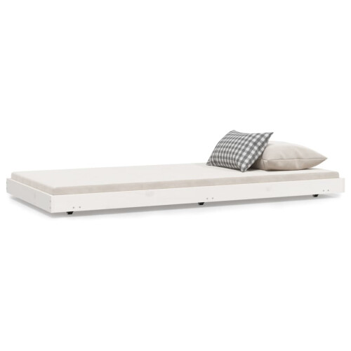 Berkfield Bed Frame without Mattress White 75x190 cm Small Single Solid Wood Pine 1