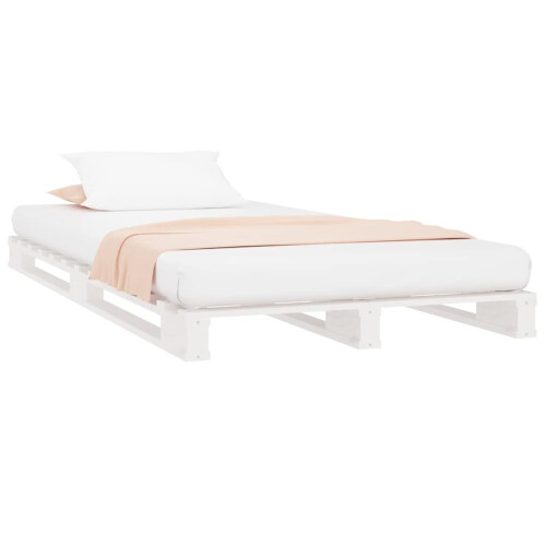 Berkfield Pallet Bed without Mattress White Single Solid Wood 2