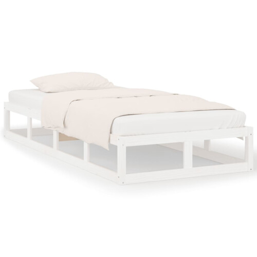 Berkfield Bed Frame without Mattress White 75x190 cm Small Single  Solid Wood 1