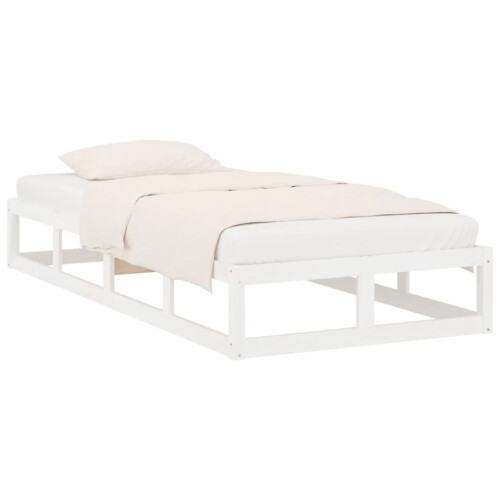 Berkfield Bed Frame without Mattress White 75x190 cm Small Single  Solid Wood 2