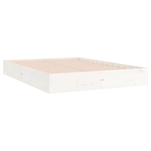 Berkfield Bed Frame without Mattress White Solid Wood 150x200 cm King Size King Size 2