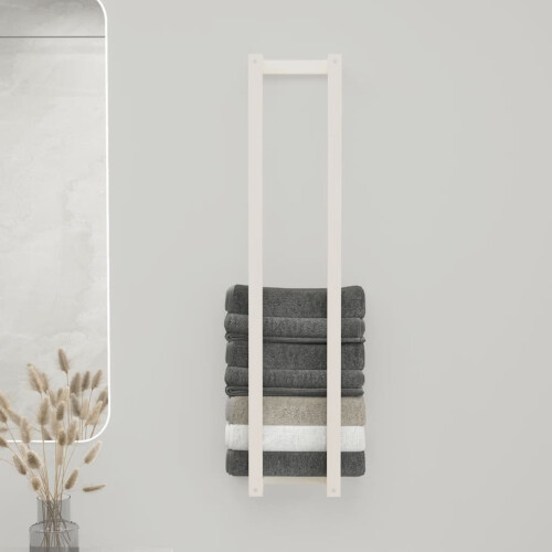 Berkfield Towel Rack White 23x18x110 cm Solid Wood Pine 2