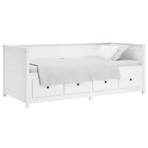 Berkfield Day Bed without Mattress White 90x190 cm Single Solid Wood Pine 2