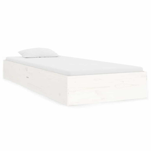 Berkfield Bed Frame without Mattress White Solid Wood 75x190 cm Small Single 1