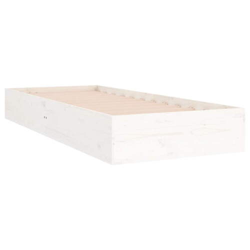Berkfield Bed Frame without Mattress White Solid Wood 75x190 cm Small Single 2