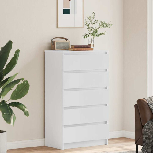 Berkfield Drawer Cabinet White 60x36x103 cm Engineered Wood 2