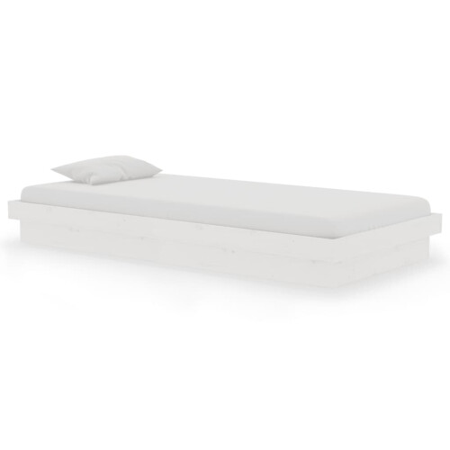 Berkfield Bed Frame without Mattress White Solid Wood Single 1