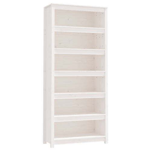 Berkfield Book Cabinet White 80x35x183 cm Solid Wood Pine 1