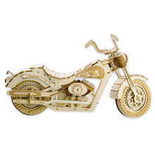 3D Wooden Puzzle Motorcycle Model Kit for Adults, DIY Mechanical Assembly with LaserCut Parts