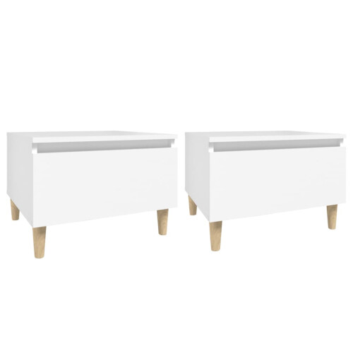 Berkfield Side Tables 2 pcs White 50x46x35 cm Engineered Wood 1
