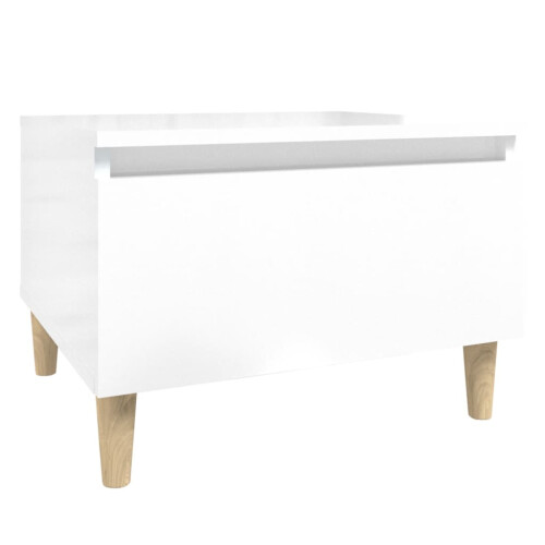 Berkfield Side Table High Gloss White 50x46x35 cm Engineered Wood 1