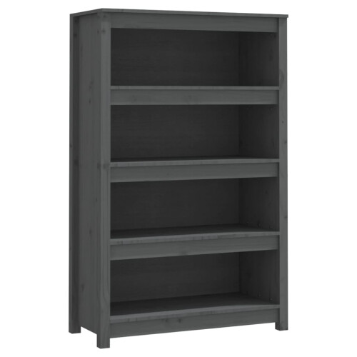Berkfield Book Cabinet Grey 80x35x126 cm Solid Wood Pine 1