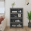 Berkfield Book Cabinet Grey 80x35x126 cm Solid Wood Pine 3