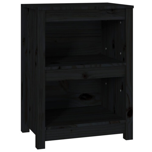 Berkfield Book Cabinet Black 50x35x68 cm Solid Wood Pine 1
