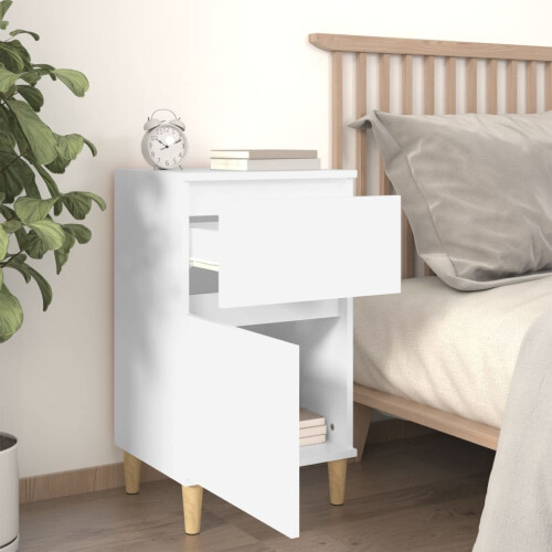 Berkfield Bedside Cabinet White 40x35x70 cm 2