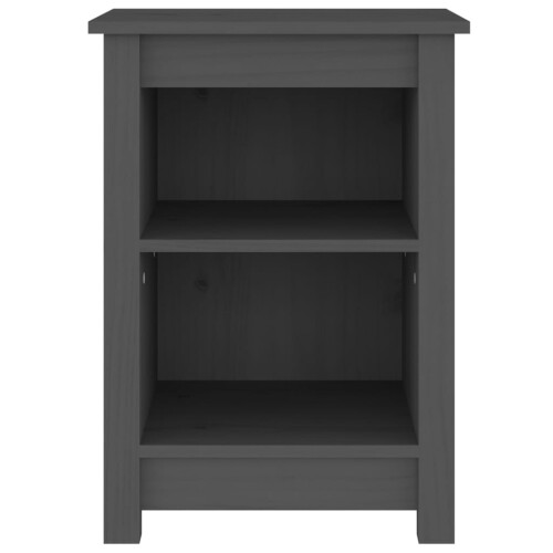 Berkfield Bedside Cabinet Grey 40x35x55 cm Solid Wood Pine 2