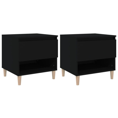 Berkfield Bedside Tables 2 pcs Black 50x46x50 Engineered Wood 1