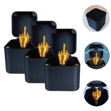 Funny Middle Finger Gift Box 3PCS Black Pop Up Hand Toy Prank Gift for Adults Gag Set