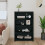 Berkfield Book Cabinet Black 80x35x126 cm Solid Wood Pine 3
