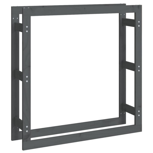 Berkfield Firewood Rack Grey 100x25x100 cm Solid Wood Pine 1
