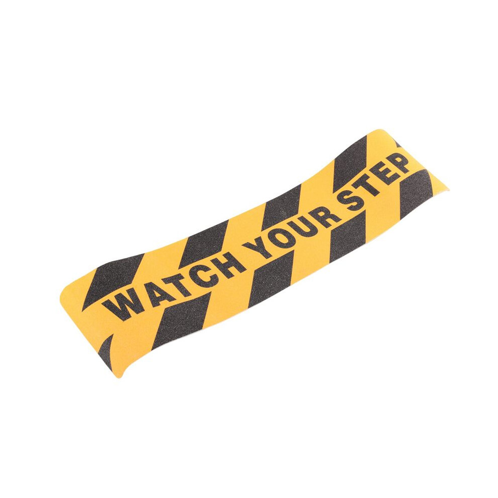 Watch Your Step Floor Decals Stickers 6X24 Inch Warning Sign Sticker Floor Tape Anti Slip Abrasive Adhesive Tape Decal 4713823201115