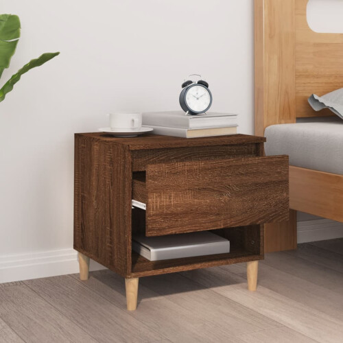 Berkfield Bedside Table Brown Oak 50x46x50 Engineered Wood 2