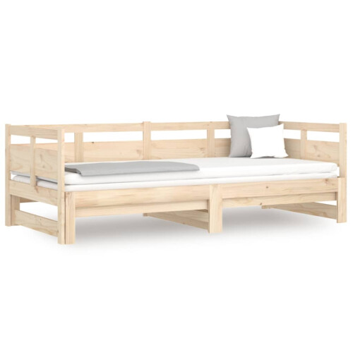 Berkfield Pull-out Day Bed without Mattress Solid Wood Pine 2x(90x190) cm 1