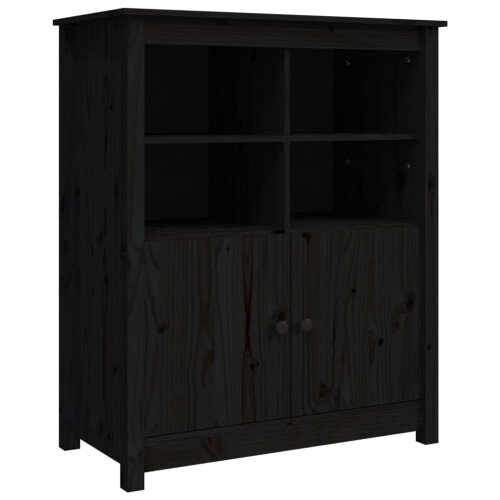 Berkfield Sideboard Black 83x41.5x100 cm Solid Wood Pine 1