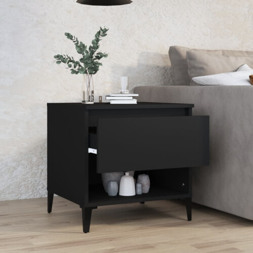Berkfield Side Table Black 50x46x50 cm Engineered Wood 2