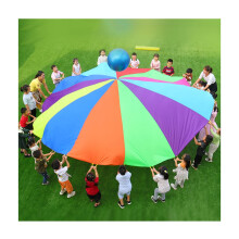 Play Parachute for Kids 3m Multicolor with Storage Bag, Cooperative Play and Balance Training