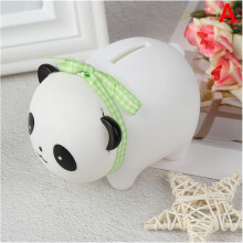 White Panda Piggy Bank for Kids, Cute Plastic Money Box, Minimalist Design Gift and Home Decoration