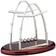 Newton's Cradle Desk Toy Sail Shape Balance Pendulum Balls with Stylish Red Base for Stress Relief Office Decor