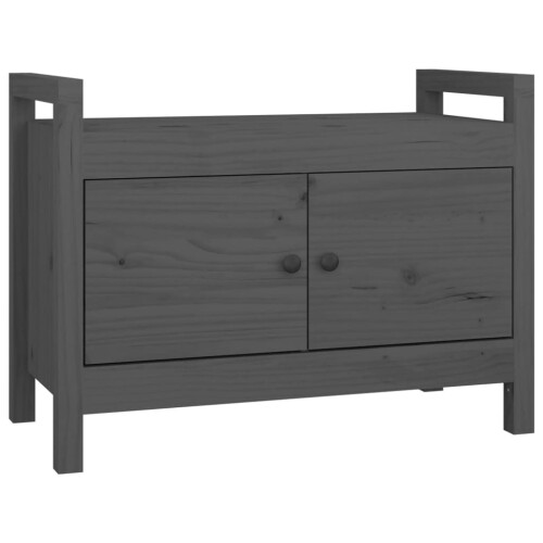 Berkfield Hall Bench Grey 80x40x60 cm Solid Wood Pine 1