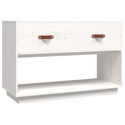 Berkfield TV Cabinet White 90x40x60 cm Solid Wood Pine 1